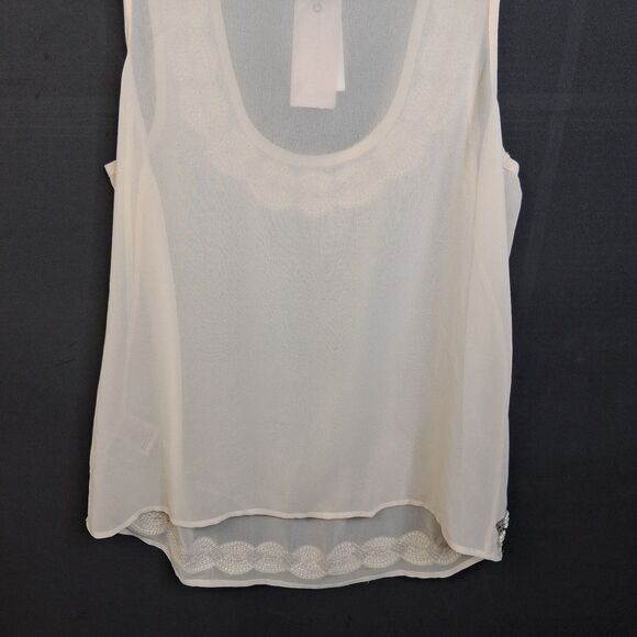 Philosophy Pearl Bead Embellished Cream Tank Size S NWT Glam - Picture 9 of 9